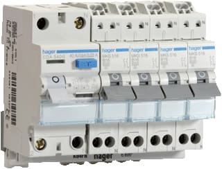 Hager - VISION Inbouwunit met installatieautomaten Comb.1Als 2P+4G.Vks04Combi
