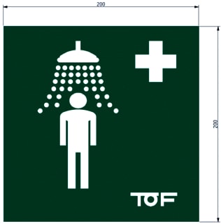 TOF - Toebeh./onderdelen voor nooddouche intern veiligheidssticker