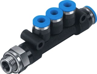 Festo - Fitting met 4 aansluitingen Qst3-G3/8-10-8