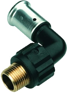 Henco - 5PK Fitting met 2 aansluitingen Pers Knie Bu 14X1/2