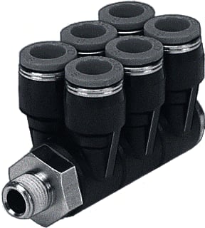 Festo - Fitting met 4 aansluitingen qslv6-3/8-8