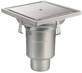 Aquaberg - Business Line Vloerput met 1 aansluiting rvs pldksl 110mm 300x300mm