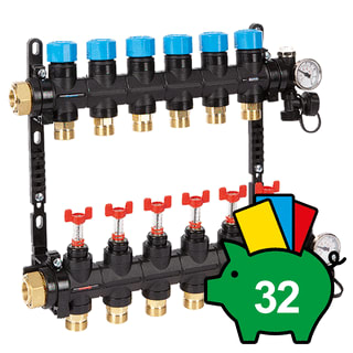 Henco - UFH-MDK Verdeler voor hydronische circuits 4Gr.Comp.Verdeler 0-3L