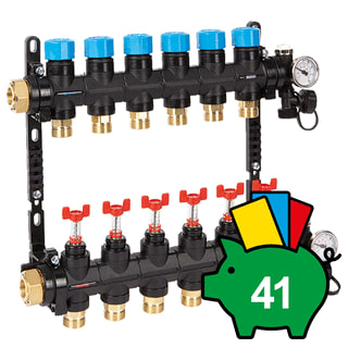 Henco - UFH-MDK Verdeler voor hydronische circuits 6Gr.Comp.Verdeler 0-3L