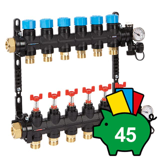 Henco - UFH-MDK Verdeler voor hydronische circuits 7Gr.Comp.Verdeler 0-3L