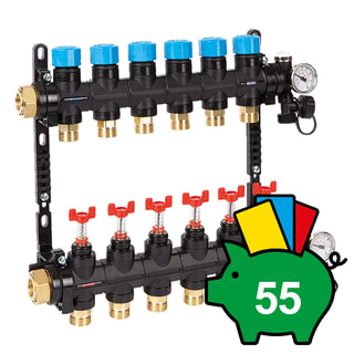 Henco - UFH-MDK Verdeler voor hydronische circuits 9Gr.Comp.Verdeler 0-3L