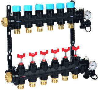 Henco - UFH-MDK Verdeler voor hydronische circuits 11Gr.Comp.Verdeler 0-3L