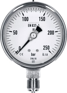 Ubel - 1018/RVS Buisveermanometer Manmtr 1/2Bu 100 0+1B
