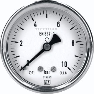 Ubel - 1018A/RVS Buisveermanometer manmtr 1/4bu 63 0+100b