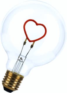 Bailey - LED-lamp Led Hart E27 G95 2W Rood