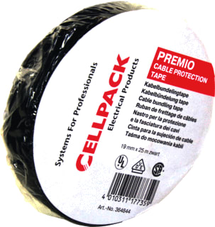 Cellpack - Premio Zelfklevende tape cable protect 19mmx25m zw