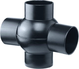 Akatherm - HDPE drainage Fitting met 4 aansluitingen tst 2v 88,5 180 110/90