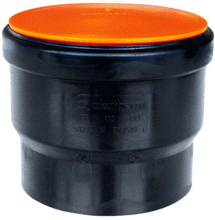 Akatherm - HDPE drainage Fitting met 2 aansluitingen Steekmof Speciedeksel 90