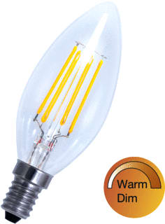 Bailey - LED-lamp Fil Kaars E14 4W Warmdim