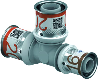 Uponor - S-Press PLUS Fitting met 3 aansluitingen S-Prss Plus T-St 20-20-16