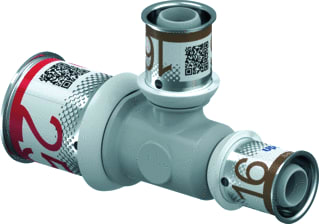 Uponor - S-Press PLUS Fitting met 3 aansluitingen S-Prss Plus T-St 25-16-16