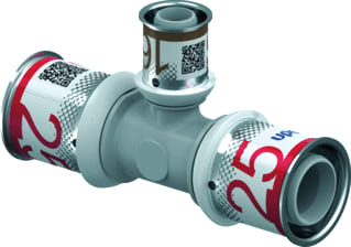 Uponor - S-Press PLUS Fitting met 3 aansluitingen S-Prss Plus T-St 25-16-25