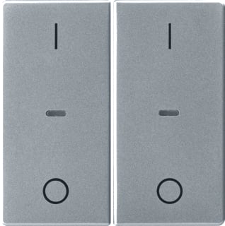 Hager Berker - Q.1/Q.3/Q.7 Bed.element / centr.pl. schakelmat. bedelem 2v knp i/o q alu