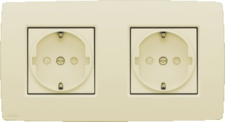 Niko - Original Wandcontactdoos (WCD schakelmat.) Wcd Ra Kv 2V Duo Compl Cr