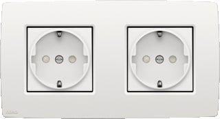 Niko - Original Wandcontactdoos (WCD schakelmat.) Wcd Ra Kv 2V Duo Compl Wt