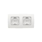 Niko - Original Wandcontactdoos (WCD schakelmat.) Wcd Ra Kv 2V Duo Compl Wt