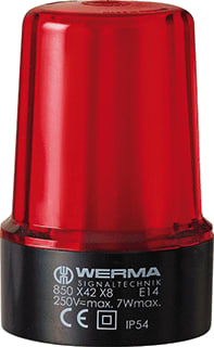 Werma - Continu licht lamp bm 12-240vac/dc rd