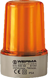 Werma - Continu licht lamp bm 12-240vac/dc ye