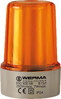 Werma - Continu licht lamp bm 12-240vac/dc ye