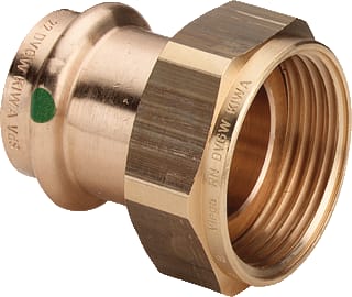 Viega - Sanpress 2263 Fitting met 2 aansluitingen Prfi Kopp Vlak 15X3/4"Bin