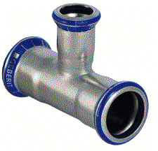 Geberit - Mapress RVS FKM Fitting met 3 aansluitingen 50362