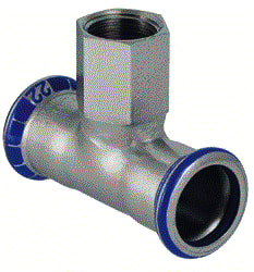 Geberit - Mapress RVS FKM Fitting met 3 aansluitingen mapr rvsfkmblw ovrgntst108