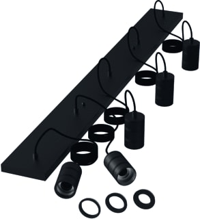 Calex - Lampfitting cal pendant vk 5x2m zwart e27