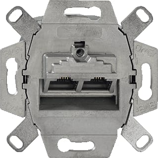 ABB Busch-Jaeger - Basiselement data Datacontactdoos twisted pair Uae Datads 2Xrj45 C6A Basis