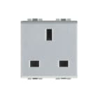 Bticino - LivingLight Wandcontactdoos (WCD schakelmat.) wcd 2p bs living l alu