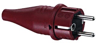 ABL - Connectivity Geaarde stekker contst 2p+ra/pen 16a rood