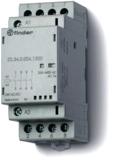 Finder - 22 Met LED Magneetschakelaar 4M 25A 24V