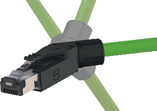 Harting - RJ Industrial Kabelconnector v printplaatconnect. Pn 45Gr Angled 4-Polerj45