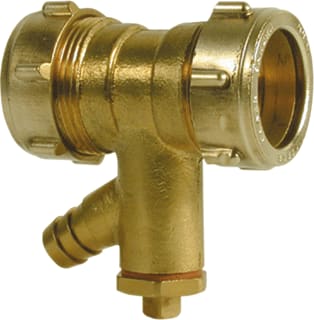 Conex Bänninger - Sanbra Fitting met 2 aansluitingen rechte kopp+aftap 15mm