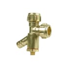 Conex Bänninger - Sanbra Fitting met 2 aansluitingen knie kopp+aftap 15mm