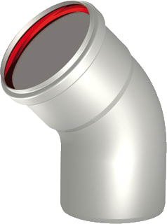 Burgerhout - RVS Enkelw. rookgashulpstuk 2 aansl. Bocht 45Gr 80Mm