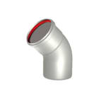 Burgerhout - RVS Enkelw. rookgashulpstuk 2 aansl. Bocht 45Gr 80Mm