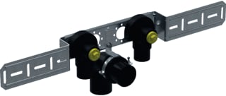 Geberit - FlowFit Muurplaat op beugel 2xmpl iso+afvoer 20-rp1/2