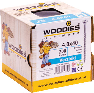 Woodies - Hout-/ bouwschroef Sppls Vz 4.0X60/35 Ds200