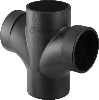 Geberit - Silent-db20 Fitting met 4 aansluitingen Lasfit4 Pe 180Gr 90/90