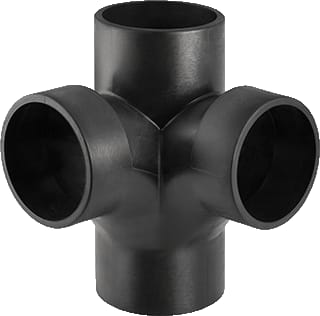 Geberit - Silent-db20 Fitting met 4 aansluitingen Lasfit4 Pe 90Gr 90/90