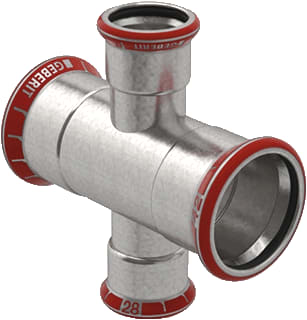 Geberit - Mapress C-staal Fitting met 4 aansluitingen mapr c-st. krs.76.1-35-76.1-35