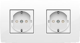 Niko - Original Wandcontactdoos (WCD schakelmat.) Wcd Ra Kv 2V Duo Compl Wt