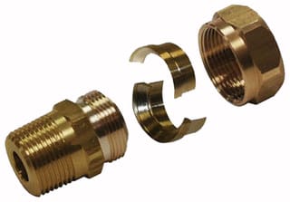 Raminex - Solarflex Fitting met 2 aansluitingen Inoflex Dn12 Kopp 1/2Bu