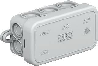 OBO - A Opbouwdoos wand/plafond Kabeldoos A6 Leeg Grijs