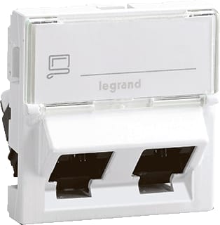 Legrand - LCS² datasysteem Mosaic Datacontactdoos twisted pair 2Xrj45 Ftp Lcs6 2Mod Hk